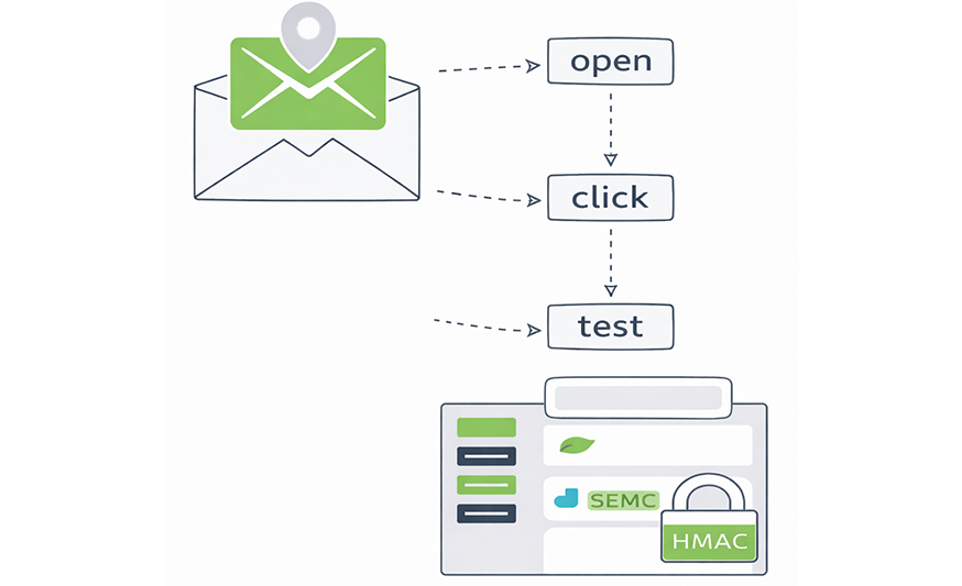 Receive open and click events via webhooks