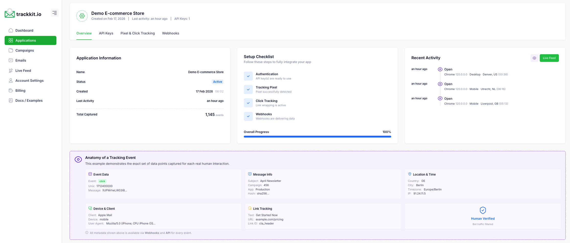 TrackKit application setup and API keys